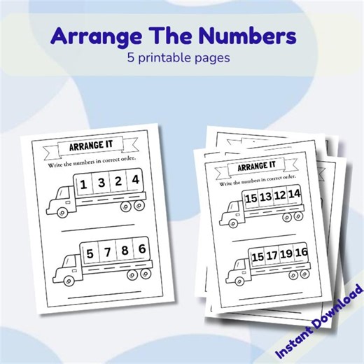 Number Sequencing Activity: Preschool Counting Practice (digital Download) - Etsy