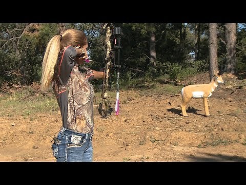 Michele Eichler's bowhunting equipment set up (archery for smaller women)