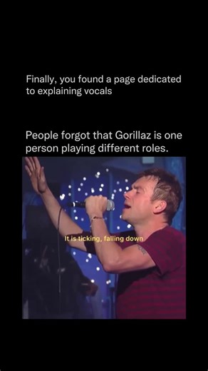 Explaining Vocals | Science of the human voice on Instagram: "One of the coolest things about Gorillaz is that the “band” is really a single artist stepping into multiple vocal characters. Each voice you hear — from the gritty, half-spoken lines to the smooth, melodic hooks — is crafted to fit a different personality in the Gorillaz universe. That’s why the live performances hit differently: you’re watching one person shift between tones, placements, and vocal textures in real time, like they’re