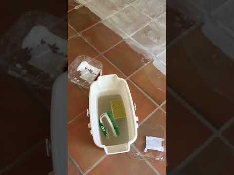 Terracotta tile floor stripping and deep cleaning
