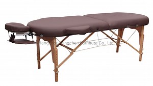 [Hot Item] Professional European-Style Brown Folding SPA Tattoo Massage Table Bed Furniture