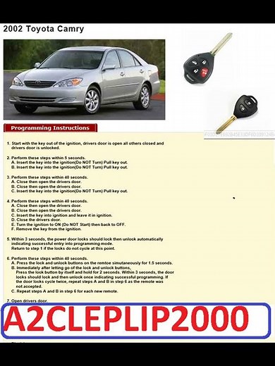 HOW TO PROGRAMM YOUR TOYOTA KEYLESS REMOTE PROGRAMMING CAMRY COROLLA HILUX PRADO aurion rukus