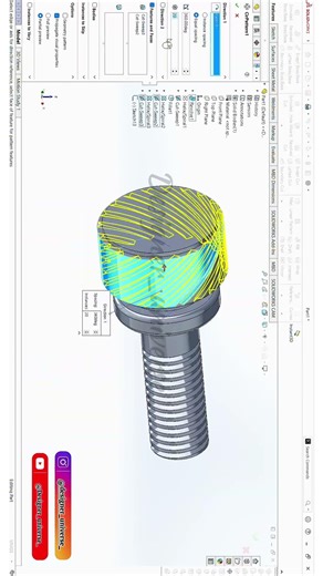 Knurling Screw #3ddesign #solidworkstutorial #3ddesign #caddesigner #solidworks3d