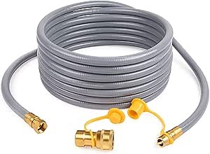GASPRO 24 Feet 3/8" ID Natural Gas Hose, Low Pressure LPG Hose with Quick Connect, for Weber, Char-broil, Pizza Oven, Patio Heater and More