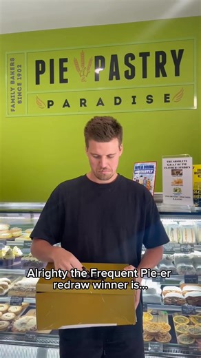 1.1K views | We had to redraw our Frequent Pie-er winner! 不 Our first winner, Mark, isn’t local & kindly returned his prize (legend!). Our redraw winner is… GEORGE!!  Congrats, George, we know you’ll spend that car servicing fortune wisely 藍 Stay tuned this weekend… we’ll be revealing the Nov/Dec Frequent Pie-er prize  & trust us, you don’t wanna miss this one! | Pie & Pastry Paradise | Facebook