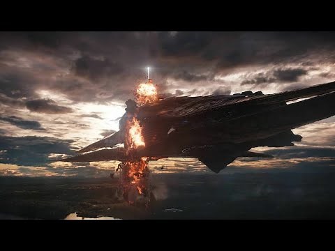 Captain Marvel Destroys Thanos Ship - Captain Marvel Joins The Battle - Avengers: Endgame (2019)