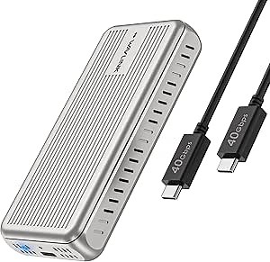 WAVLINK 40Gbps M.2 NVMe SSD Enclosure for MacBook/Mac mini (M4/M3/M2/M1), NVMe Enclosure Compatible with TBT4/TBT3/USB4/USB3.2, Supports 2230/2242/2260/2280 B+M/M-Key PCIe SSD, Tool-Free Installation