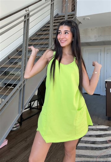 this lime green is everything 🍋‍🟩☀️ #summeroutfits #springoutfits #athleticdress #freepeople