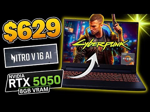 Acer Nitro V16 AI Gaming Laptop (Ryzen 5 + RTX 5050) | CyberPunk 2077 Benchmark!