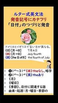 〈ルター式英文法〉「日付」のつづりと発音（発音記号にカナフリ） #shorts #小学校英語 #中学英語 #英文法