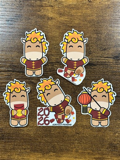 Chinese Lunar New Year Sticker Pack Year of Fire Horse 2026 Cute Kawaii for Student Journal School Planner Stationery Laptop Water Bottle - Etsy UK