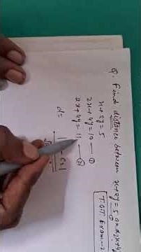 Distance between parallel lines.