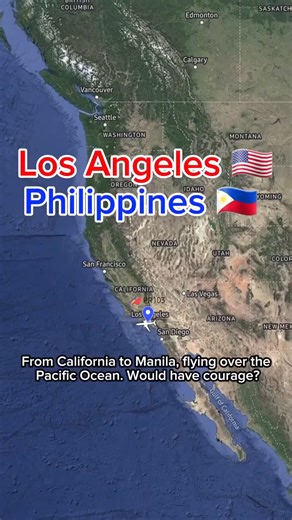 81K views · 1.3K reactions | Los Angeles - Philippines  Flying over the Pacific Ocean, from California to Manila! | Flight and routes Every day | Facebook