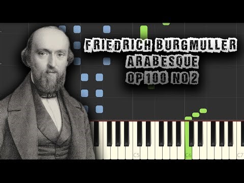 Friedrich Burgmüller - Arabesque - Op.100, No.2 - [Piano Tutorial] (Download MIDI + PDF Scores)