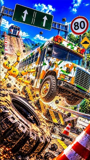Which COLORFUL Bus Has The Craziest CRASH? 🚌💥