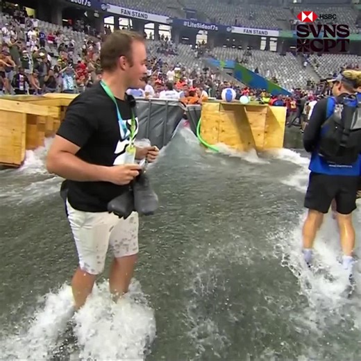 When the swimming pool can't contain your excitement! 😂💦 #HSBCSVNS | #HSBCSVNSCPT | World Rugby Sevens