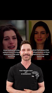 Dr. Jochen reacts to Anne Hathaway’s crying-with-Botox vs. without-Botox meme  His take? With the right technique, you’ll always look natural and not frozen! 略 And yes, Anne Hathaway makes any look iconic ‍♀️✨ | Contour Dermatology and Cosmetic Surgery Center | Facebook