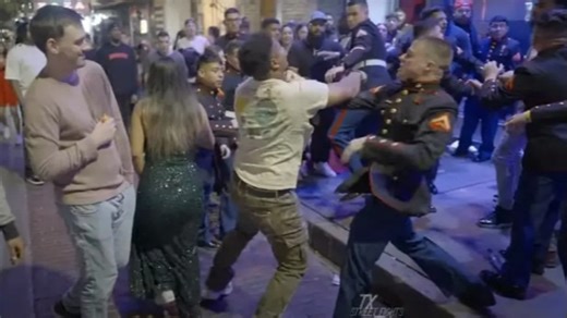 Video: Fists fly as US Marines, civilians clash outside Texas bar