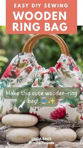 How to Sew a Wooden Ring Canvas Handle Bag | Easy DIY Sewing Tutorial