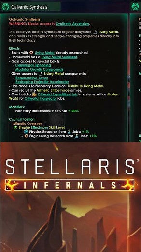 Stellaris Living Metal Imbalance / Infernals Species DLC #stellaris #warhammer40k #warhammer #hoi4