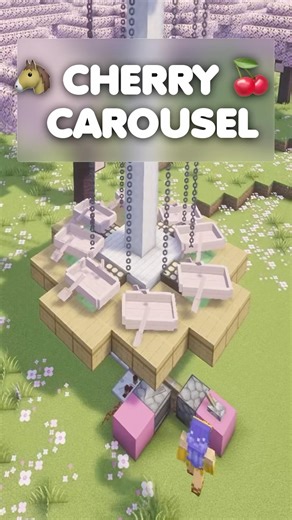 Minecraft Tutorial | Cherry Carousel 🍒 #minecraft #shorts