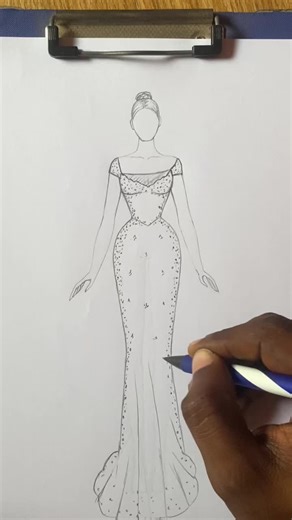 Elegant Party Dress Fashion Illustration