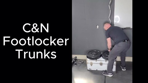 C&N Footlockers - Large Undergrad Storage Trunk - Made in the USA - Only STEEL Footlocker on Amazon - Durable Chest with Lid Stay - 32 x 18 x 16.5 Inches (Orange)