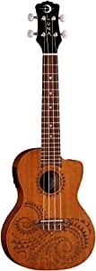Luna Tattoo Concert Mahogany Acoustic/Electric Ukulele with Preamp & Gig Bag
