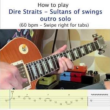 Dire Straits - Sultans of swing guitar solo lesson (tutorial with tabs)
