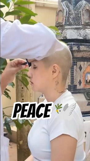 Young Woman's Head Shave for Peace🏳️ #shorts