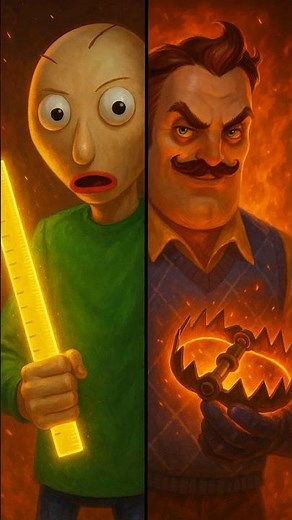 Baldi VS Hello Neighbour, Who's creepier? 🏠➕➗✖️#baldi #helloneighbor #creepy #whowins
