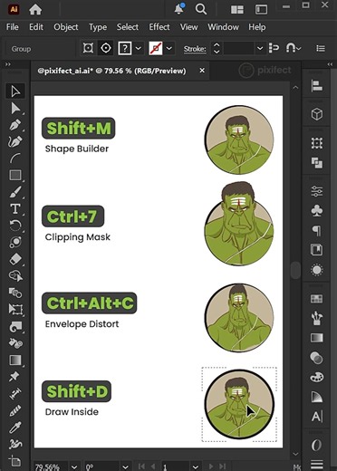 Adobe Illustrator 2026 - Shortcut Keys for with Different Methods