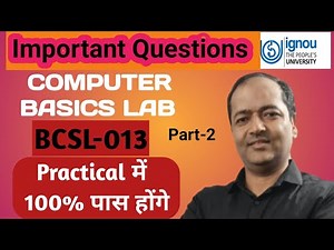 BCSL-013 Lab Important Questions Practical Exam Computer Fundamentals #bcsl013 #ignou #ignoubca