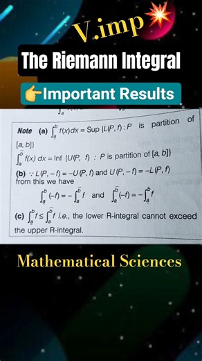 Important Results of Riemann integral Msc.Mathematics #riemannintegral #mathematics #realanalysis
