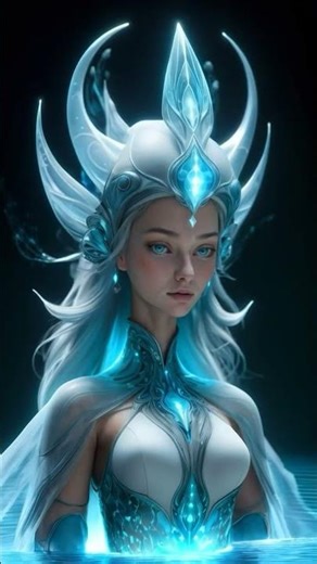 👽👧💙 #ethereal #alien #character #translucent #bluesealighting #glow #robe #woman #dances #gracefully