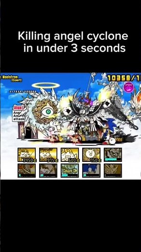 Killing angel cyclone in under 3 seconds in the battle cats #battlecats #speedrun #shorts