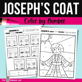 Bible Story Color by Number-JOSEPH’S COAT OF MANY COLORS-Sunday School Activity