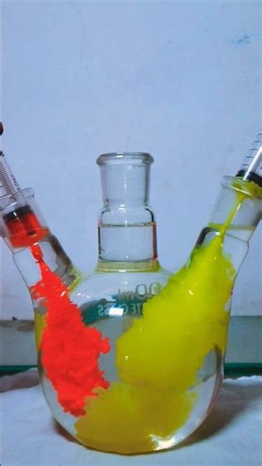What dose Red ♥️and yellow 💛 make?colours mixing xperiment.