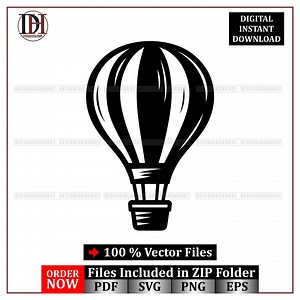 Hot Air Balloon Vector Logo: Adventure Travel Design (SVG, PNG, PDF) - Etsy