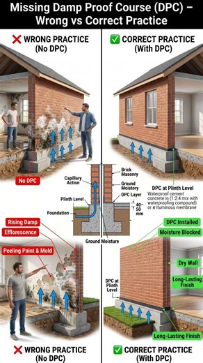Missing Damp Proof Course (DPC) | Wrong vs Correct Practice | Prevent Rising Damp