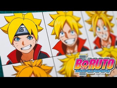 Drawing BORUTO in different anime styles || Boruto: Naruto Next Generation