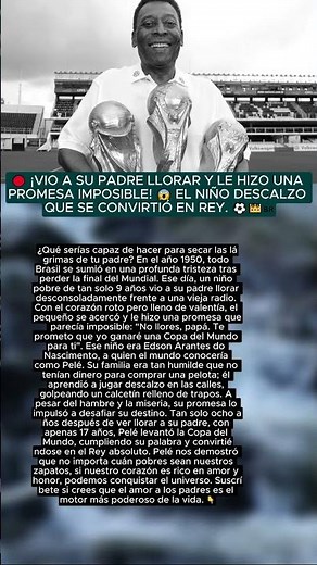 🔴 Jugaba con trapos y le hizo una promesa a su padre... 😭 La verdadera historia de Pelé.