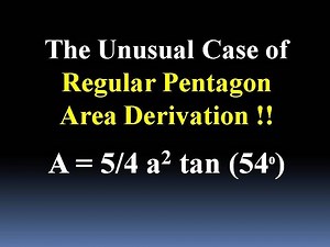 Area of Regular Pentagon (Formula Derived)