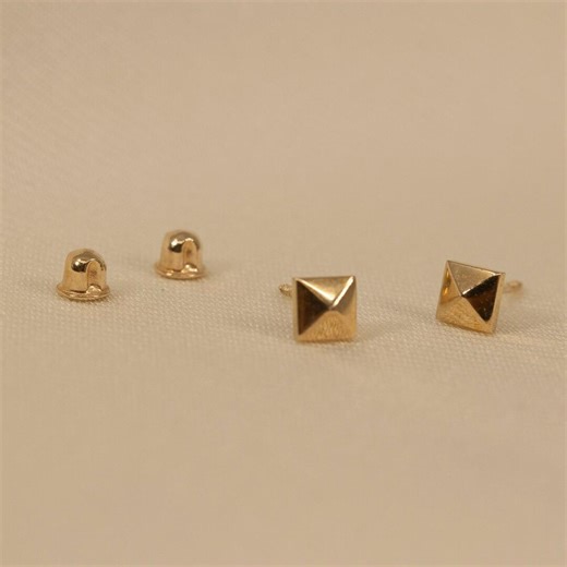 Pyramid Earrings, Tiny Geometric Square Studs, Gold Square Earrings, Geometric Square Stud Earrings, Cartilage Earrings, Gold Pyramid Stud - Etsy