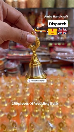 Amba Handicraft on Instagram: "With every phera, let the bells ring blessings ✨ Handcrafted phera bells adding divine charm to sacred wedding moments. [wedding favors, wedding return gifts, shaadi favors, indian wedding favors, handcrafted wedding favors, traditional wedding favors] #indianhomedecorusa #gujaratiwedding #indianwedding #sangeet #tanzania #mehndidecor #indianweddingdecor #baps #usaindians #Diwalidecorations #Diwali #indiansinusa #indiansincanada #indiansinlondon #indiansinuk #baps 