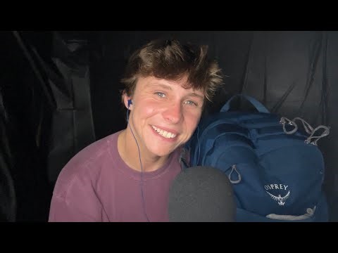ASMR What's in my Backpack (Tapping, Whispering, Mouth Sounds)