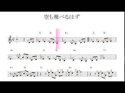 空も飛べるはず（スピッツ）原曲key=C／ドレミで歌う楽譜【コード付き】