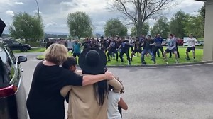 Sean Wainui's family and friends performed a haka tribute at his funeral