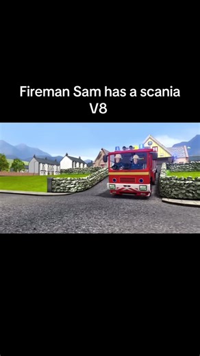 Who knew fireman Sam has a scania V8 #v8openpipe😍😮‍💨 #fyp #firemansam #scaniav8 #v8power