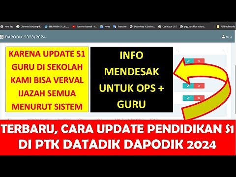CARA UPDATE RIWAYAT PENDIDIKAN S1 DI DAPODIK 2024 PADA PTK DATADIK